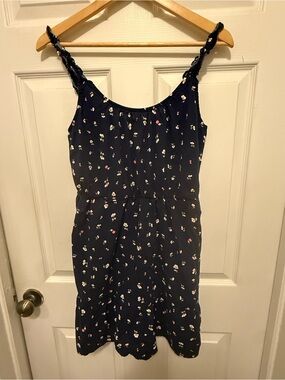 Banana Republic Navy Floral Sundress with Spaghetti Straps